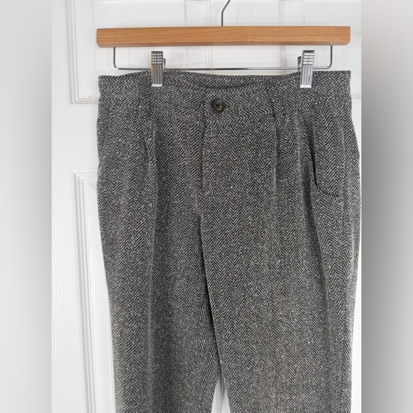 Sz 0 Free People Gray Herringbone Jogger Pants Pleated Trousers $158 MSRP - Picture 3 of 11